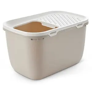 Savic kattenbak Hop In Giant XXL wit/mokka 74 x 50 x 43,5 cm - Afbeelding 1