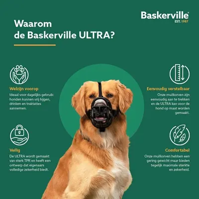 Baskerville Ultra Muzzle muilkorf nr 4 – neopreen gevoerd - Afbeelding 8