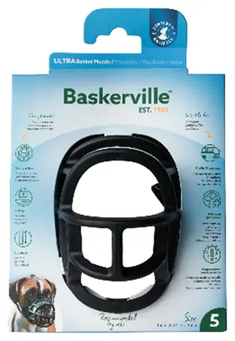 Baskerville Ultra muilkorf nr. 5 – voor o.a. Labrador en Duitse Herder