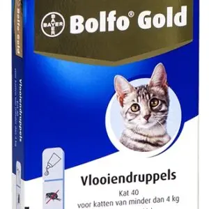 Bolfo Gold vlooiendruppels kat 40 – 2 pipetten voor katten tot 4 kg - Afbeelding 1