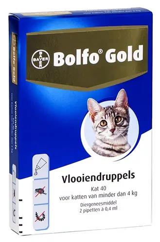 Bolfo Gold vlooiendruppels kat 40 – 2 pipetten voor katten tot 4 kg