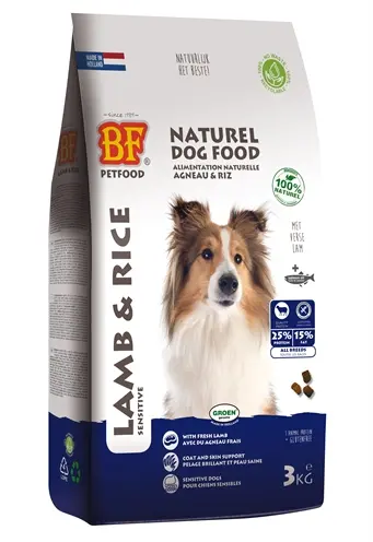 BF Petfood hondenvoer lam en rijst 3 kg – tarwevrij