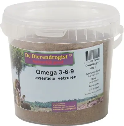 Dierendrogist omega 3-6-9 vetzuren 500 g – gemalen lijnzaadkoek