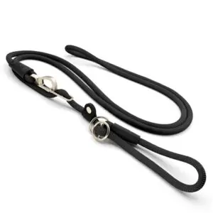 Morso hondenriem retrieverlijn hands free Soft Rope zwart 260 x 1 cm - Afbeelding 1