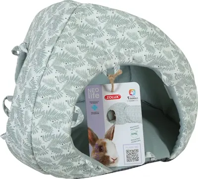 Zolux Neolife iglo voor konijnen groen 30 x 30 x 25 cm – fleece gevoerd - Afbeelding 4