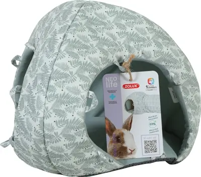 Zolux Neolife iglo voor konijnen groen 30 x 30 x 25 cm – fleece gevoerd - Afbeelding 5