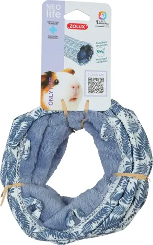 Zolux Neolife speeltunnel cavia blauw 40 x 15 x 15 cm – gevoerd met fleece - Afbeelding 4
