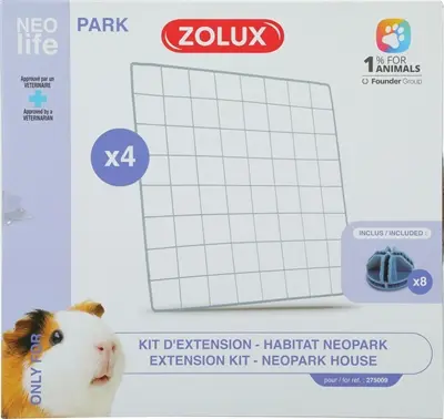 Zolux Neopark cavia uitbreidingsset gaaspanelen 35 x 35 cm – 4 stuks