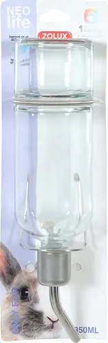 Zolux Neolife drinkfles konijn glas 350 ml – met hartvormige vlotter - Afbeelding 4