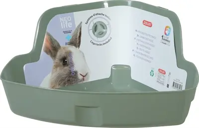 Zolux Neolife hoektoilet konijn groen 42 x 31 x 21 cm – met slotjes - Afbeelding 5
