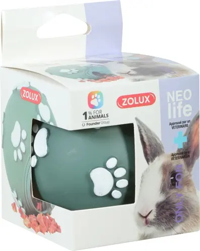 Zolux Neolife snackbal konijn groen 7 cm – te vullen speelbal - Afbeelding 4