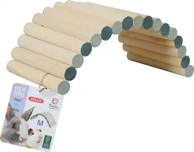 Zolux Neolife houten brug M 29,5 cm – buigbaar, voor konijn en cavia - Afbeelding 2