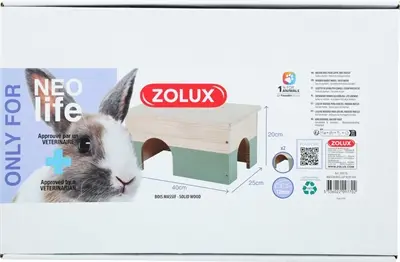 Zolux Neolife houten huisje konijn groen 40 x 25 x 20 cm - Afbeelding 4