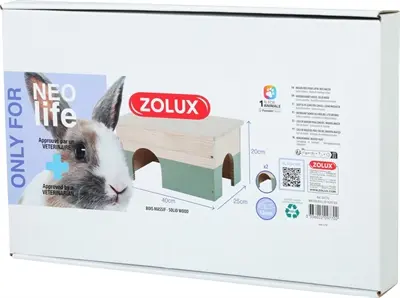 Zolux Neolife houten huisje konijn groen 40 x 25 x 20 cm - Afbeelding 5