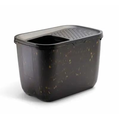 Savic kattenbak Hop In Marble zwart/goud 58,5 x 39 x 39,5 cm