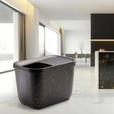 Savic kattenbak Hop In Marble zwart/goud 58,5 x 39 x 39,5 cm - Afbeelding 9