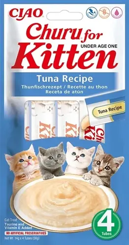 Inaba Churu Kitten kattensnack tonijn 4 x 14 g – romige crème