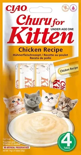 Inaba Churu Kitten kattensnack kip 4 x 14 g – romige crème