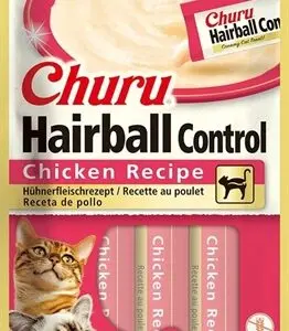 Inaba Churu Hairball kattensnack kip 4 x 14 g – haarballen - Afbeelding 1
