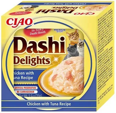 Inaba Dashi Delights kattensnack kip met tonijn 70 g – rijk aan vocht