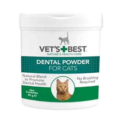 Vet's Best Dental Powder kat 45 g – tandenreiniger zonder poetsen