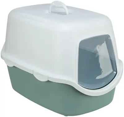 Trixie kattenbak Vico salie/wit 56 x 40 x 40 cm – met kap
