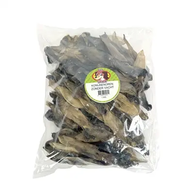 Petsnack konijnenoren zonder vacht 1 kg – hondensnack - Afbeelding 4