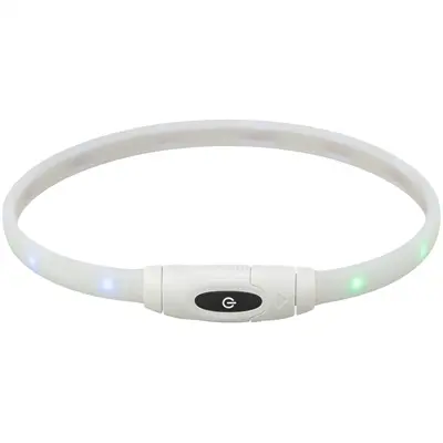 Trixie lichtgevende halsband USB siliconen meerkleurig 65 cm – oplaadbaar