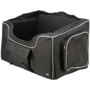 Trixie autostoel hond zwart/grijs 56 x 36 x 37 cm – met teddykussen - Afbeelding 1