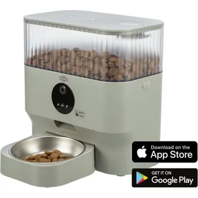 Trixie voerautomaat TX-C Smart lichtgrijs 5 liter – met app en camera