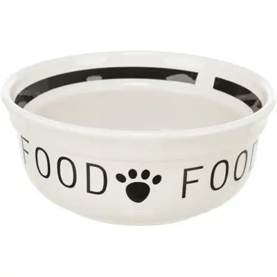 Trixie voerbak Food keramiek wit/zwart 1,6 liter 20 cm – voor honden