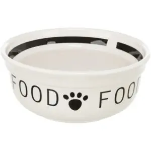 Trixie voerbak Food keramiek wit/zwart 2,6 liter 25 cm – voor honden - Afbeelding 1