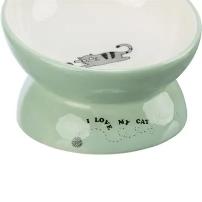 Trixie voerbak/drinkbak kat verhoogd keramiek salie/wit 150 ml - Afbeelding 6