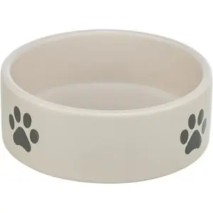 Trixie voerbak en drinkbak pootmotief keramiek lichtgrijs 300 ml 12 cm - Afbeelding 1