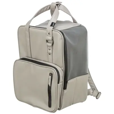 Trixie hondentas rugtas Citystyle kunstleer lichtgrijs 30 x 20 x 40 cm