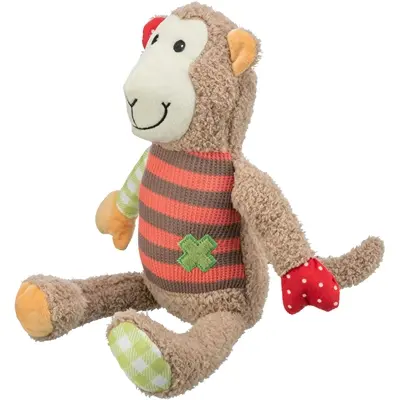 Trixie aap pluche 38 cm – hondenknuffel met geluid, 2 stuks - Afbeelding 2