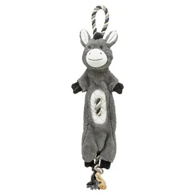 Trixie ezel pluche met touw 66 cm – hondenknuffel, 2 stuks