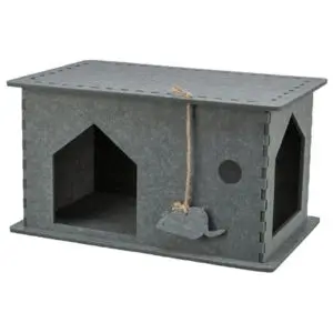 Trixie kattenmand huis Lene vilt grijs 54 x 30 x 35 cm - Afbeelding 1