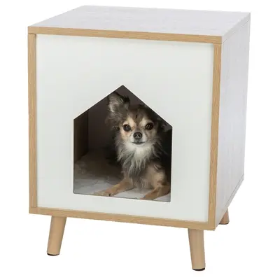 Trixie kattenhuis Isa houtlook lichtbruin/wit 40 x 40 x 50 cm – met kussen - Afbeelding 7