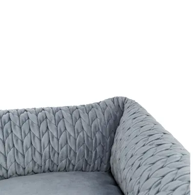 Trixie hondenmand Livia hoekig grijs 65 x 50 cm – velourslook - Afbeelding 2