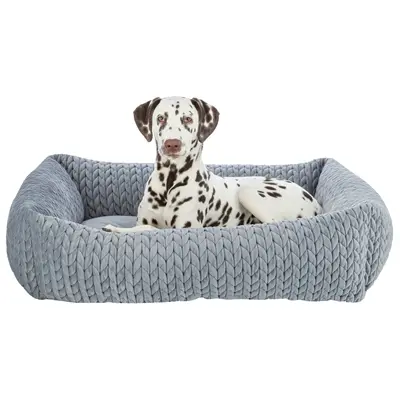 Trixie hondenmand Livia hoekig grijs 80 x 60 cm – velourslook - Afbeelding 5
