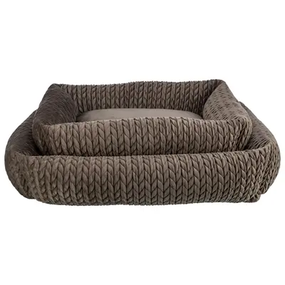 Trixie hondenmand Livia hoekig bruin 80 x 60 cm – velourslook - Afbeelding 7
