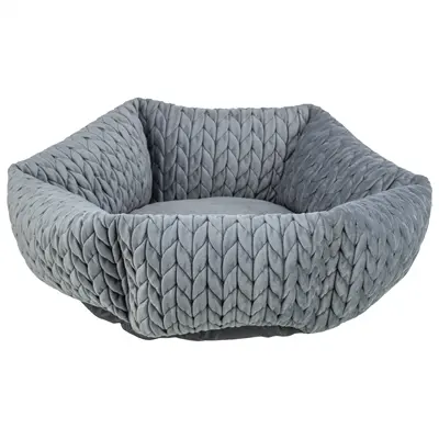 Trixie hondenmand Livia rond grijs 50 cm – velourslook