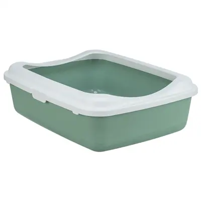 Trixie kattenbak Classic met rand salie/wit 37 x 48 x 15 cm