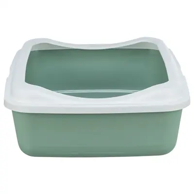 Trixie kattenbak Classic met rand salie/wit 37 x 48 x 15 cm - Afbeelding 2