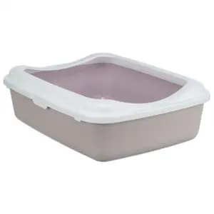Trixie kattenbak Classic met rand lila/wit 37 x 48 x 15 cm - Afbeelding 1