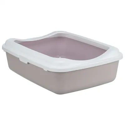 Trixie kattenbak Classic met rand lila/wit 37 x 48 x 15 cm
