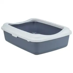 Trixie kattenbak Classic met rand paars/wit 37 x 48 x 15 cm - Afbeelding 1