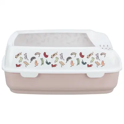 Trixie kattenbak Delio met rand lichtroze/wit 50 x 38 x 20 cm - Afbeelding 3