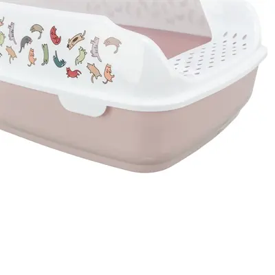 Trixie kattenbak Delio met rand lichtroze/wit 50 x 38 x 20 cm - Afbeelding 6